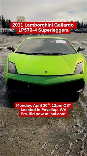 🚨Public Auction alert on this 2011 Lamborghini Gallardo LP570-4 Superleggera! Bid now at iaai.com