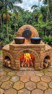 How to make a rustic stone stove with a dome oven.