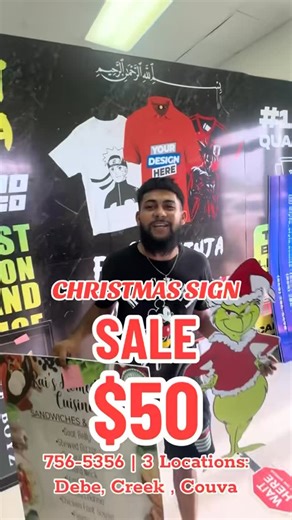🎄🎅 CHRISTMAS SALE! 🎁 Hard Board Signs ONLY $50 each! 😱✨ ✔️ Weather-proof 🌧️ ✔️ Long-lasting 💪 ✔️ High Quality Prints 🔥 📍Visit Print Ninja — 3 Locations! 📌 South Haven Mall, Debe 📌 Atlantic Plaza, Couva 📌 Anand Low Price Compound, Creek 📞 Call/WhatsApp: 756-5356 📲 Come get yours NOW! Limited Stock! 🎨✨ #fyp #PrintNinja #print #sign | Print Ninja Trading