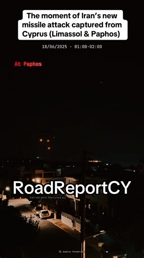 Iran Missile Attack Observed from Cyprus Footage