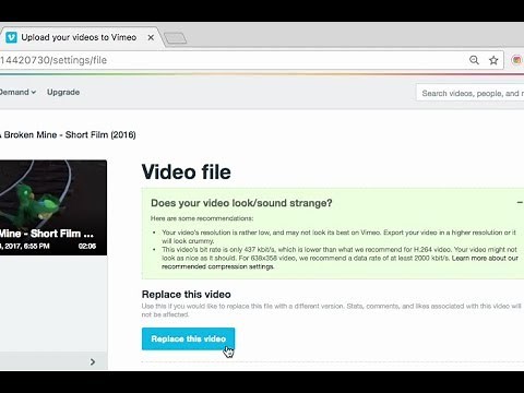 How to replace a video on Vimeo without changing the link