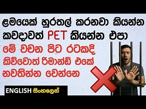 DICTIONARY එකේ තිබුනට 'අත ගානවා' 'හුරතල් කරනවා' කියන්න මේ වචන USE කරන්න නම් එපා
