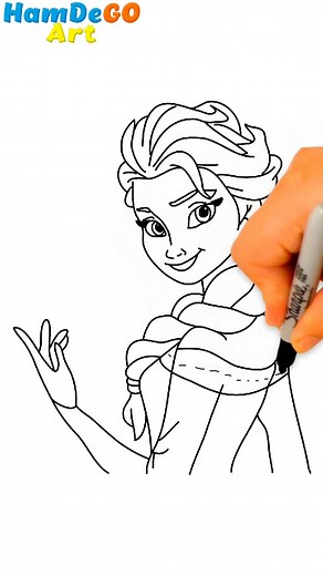 How to Draw Elsa from Frozen | Easy Drawing Tutorial