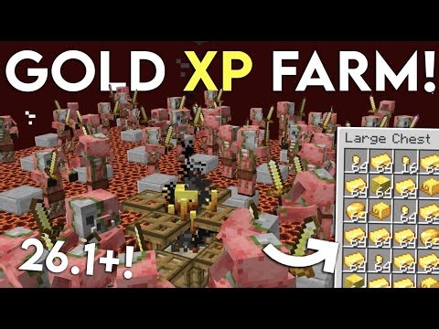 NEW UPDATED Minecraft 26.1 Gold XP Farm Tutorial | 50 Levels in Minutes