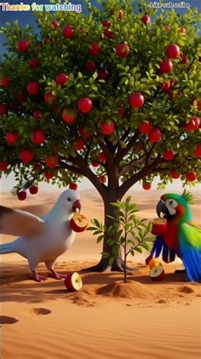 "Desert Apple Tree | Parrot & Pigeon’s Emotional Story in 3D Animation" #parrot #pigeon #apple tree