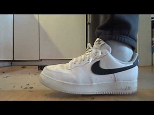 Nike Air Force One (AF1) stomp trample and destroy some vintage model train wagons