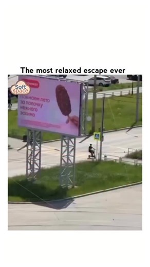 MotiveVibe on Instagram: "The post features a 50-second viral clip captioned "The most relaxed escape ever," capturing a surreal, low-speed pursuit filmed from a high-rise window. The footage shows a police cruiser slowly trailing an individual on an electric scooter, who appears completely unbothered by the law enforcement presence behind him. Videos like this go viral because they subvert the Hollywood trope of the "high-speed chase." The comedy arises from the sheer lack of urgency; the contr