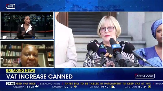 32K views · 458 reactions | The proposed VAT increase, which was meant to be implemented next month, has been reversed. Finance Minister Enoch Godongwana will now table the Rates Bill to keep the tax at 15%. Independent economic Analyst Bonke Dumisa, spoke to #eNCA #DStv403 #TheSouthAfricanMorning | eNCAnews | Facebook