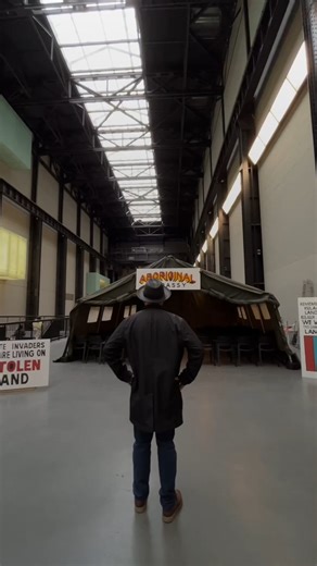 'The Aboriginal Tent Embassy is many things. To most Aboriginal people it is a symbol of resistance to the colonial power structure that still oppresses us.' – Richard Bell Richard Bell’s travelling installation ‘Embassy’ has arrived in Tate Modern’s Turbine Hall, alongside a series of free events across the following weeks. First created in 2013, the work offers a space for activism and dialogue in support of Aboriginal land rights. Join us in the tent at Tate Lates tomorrow evening on 26 May f