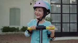 aigo E3 Kids Electric Scooter - Front Suspension, Max 3-5 Miles Long Range, Powerful 130W Motor, Multi-Color RGB Light Deck and Rainbow Headlight, 154lbs Weight Safety Tested to UL 2272
