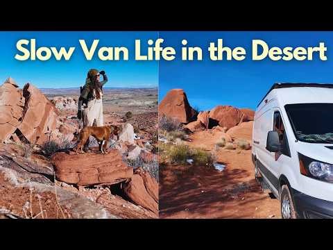 Living FREE on BLM Land Outside Moab | Desert Van Life + Art Studio Setup