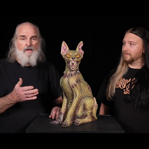 Distortions Unlimited on Instagram: "FrankenCat was brought to life in the Distortions Unlimited basement on a cold Winters eve. The story began weeks before when Tom Cassidy, after many hours sculpting, began to see the clay move. These hallucinations lead him to an "ah-ha moment," however misguided it may have been, where he imagined what it would be like to make an animated creature... #halloween2026 #halloweenprops #halloweencat #distortionsunlimited"