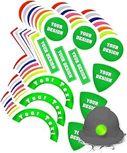 High Visibility Reflective Safety Hard Hat Sticker Customize Logo Hi-Vis Sticker for Helmet (Mix Green)