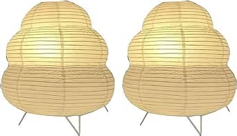 2 Pack Bedside Table Lamp Paper and Chrome Standing Lamp Room Decoration Festival Lantern Light Nightstand Desk Lamp Bedroom Dresser Living Kids Room College Dorm Coffee