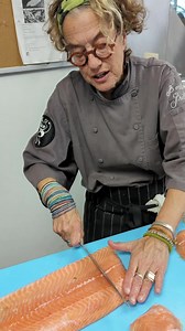 18K views · 668 reactions | I often cook fish with the skin on but sometimes I want it off and here’s a trick to easily remove it!  ** It works best with a sharp knife!  #salmonskin #fish #fishtips #cookingfish | Susan Feniger | Facebook