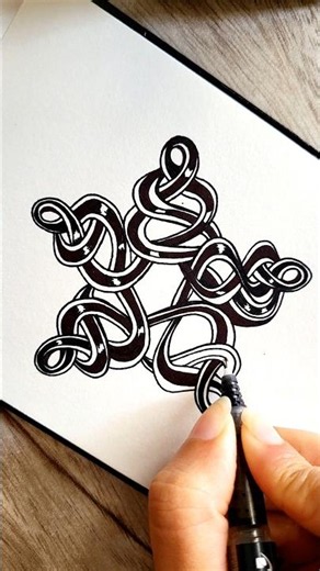Rope inspired doodle, Easy zentangle, Easy pattern, Easy doodle tutorial