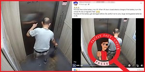 This Video showing an Electric Battery Explosion in an Elevator in China is not Caused by Magnetic Field - FACTLY