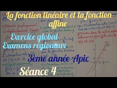 La fonction linéaire et la fonction affine. séance 4. 3ème année collège Apic
