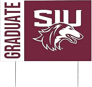 Southern Illinois University Graduating Graduate Sign House 12 Inches x 18 Inches With Stakes (Grad Sign 3)