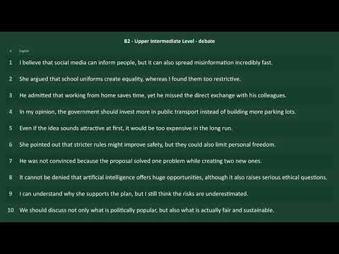 B2 - Upper Intermediate German Practice | Debate