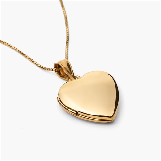 Gold Locket Necklace With Photo - Gold Heart Locket Necklace - Personalized Gold Locket Necklace for Women - Etsy