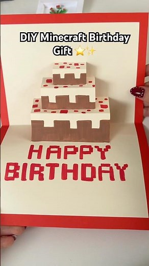 DIY Cool Birthday Gift Idea ❤️ handmade Minecraft Pop-up Surprise Card Tutorial