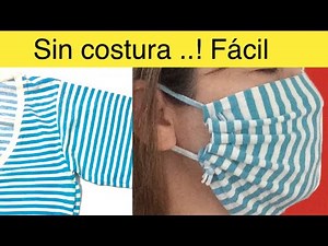 Cómo hacer un CUBREBOCAS casero sin costura ..! Con camiseta vieja/ Tapabocas En 5 MINUTOS..!