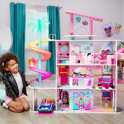 Surprise! The O.M.G. House of Surprises is the doll house of everyone’s dreams 💭. With 4-stories of endless fun, this mega mansion will entertain for hours and is available in our Online Exclusives range now. Sorry, unavailable in NT & TAS. | Kmart Australia