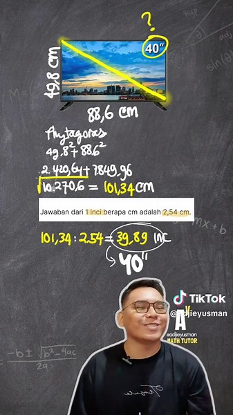 Cara Mengukur Inch pada Barang Elektronik dengan Triple Pythagoras