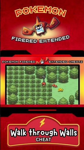 Pokemon FireRed Extended | Walk through Walls Cheat #shorts #pokemon #gba #gaming #fireredextended