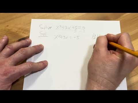 How to Solve the Quadratic Equation x^2 + 3x + 5 = 0 by Completing the Square