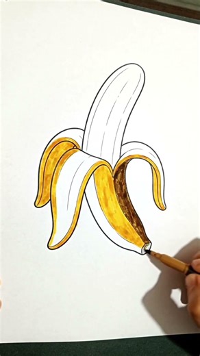 ASMR Fast Coloring Satisfying Banana #asmr #art #satisfying