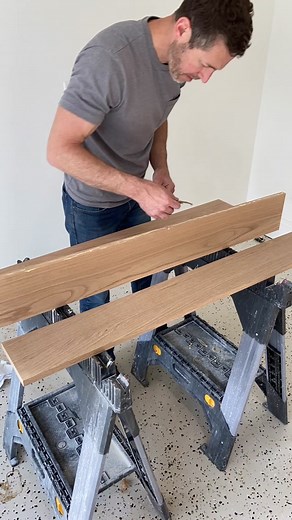 My favorite part of the flip house kitchen is this custom white oak paneled refrigerator that Henry designed and built. Let us know if you would like to see a full tutorial. #kitchen #kitchendesign #kitchenremodel