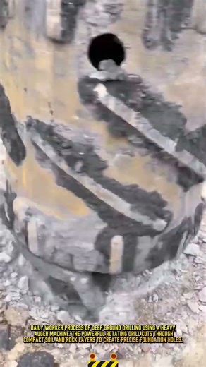 Deep Ground Drilling Process Using Heavy Auger Machine #dailywork #construction