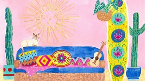 Combining Watercolor and Gouache: 3 Techniques   Paint a Boho Living Room Portrait | Hannah Katarski | Skillshare