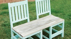 Turn trash into treasure and learn how to use 2 dinning room chairs into a fun outdoor bench! Get the step by step instructions and materials from Chelsea: http://www.hometalk.com/l/0nn9 | DIY with Hometalk