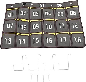 1Set Wall Mounted Pocket Chart Phone Holder Multi Function Decorative Calculator Storage Organizer for Classroom Home Use Space Saving Wall Cell Phone Holder