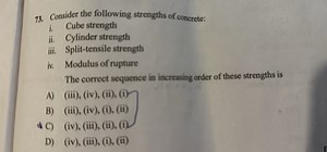 Consider the following strengths of concrete:i. Cube strength... | Filo