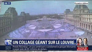 Pour ses 30 ans, la pyramide du Louvre a le droit à un collage monumental de l'artiste JR | BFM Paris Île-de-France