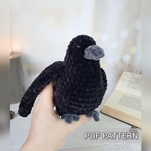 Crochet Raven Pattern - Emotional Support Amigurumi Plush Toy PDF Pattern - Etsy