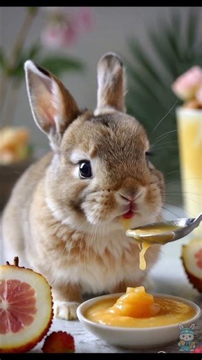 Mango Lychee Bunny ASMR | The Juiciest Tropical Dessert That Eats Itself 🐰🥭