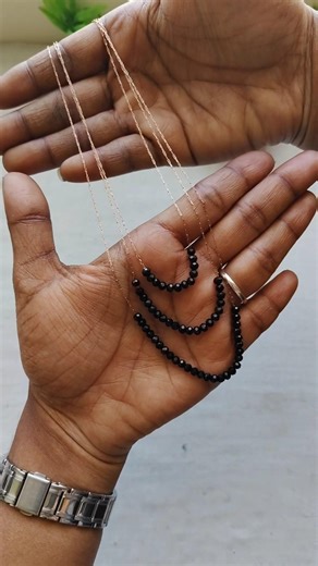 Easy 3-Layer Black Bead Korean Chain Tutorial#shorts