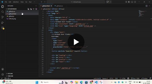 GitHub User Finder App with Async JavaScript | Madhumitha Venkatesan posted on the topic | LinkedIn