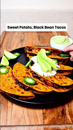Sweet Potato Black Bean Tacos 🌮 | High Protein Vegan Meal