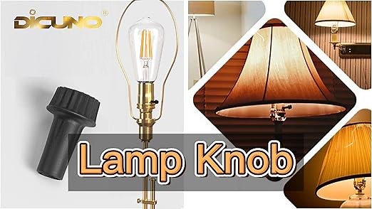 DiCUNO Lamp Switch Knob Replacement, Turn On\/Off, Black