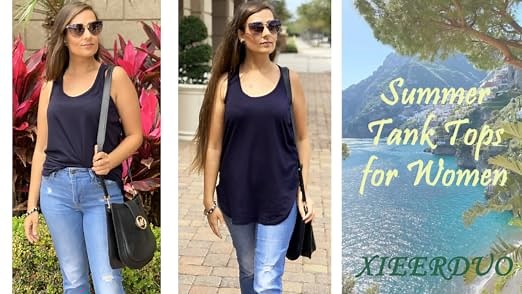 Womens Tank Tops Loose Fit Summer Casual Sleeveless Tops