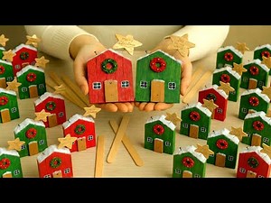 Turn Popsicle Sticks Into a Cozy Christmas House🏠 | Easy Christmas Craft Tutorial| Holiday Gift Idea