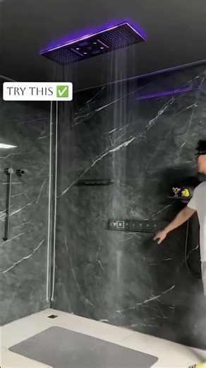 Unique and🤩 beautiful washroom design with Chinese shower #luxuryshower