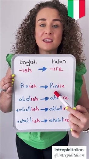 Italian Shortcut - Words ending in -ISH become -IRE in Italian