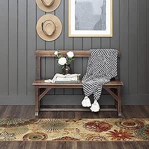 Mohawk Home Alexa Ornamental Floral Medallion 2' x 8' Area Rug - Perfect for Living Room, Dining Room, Office